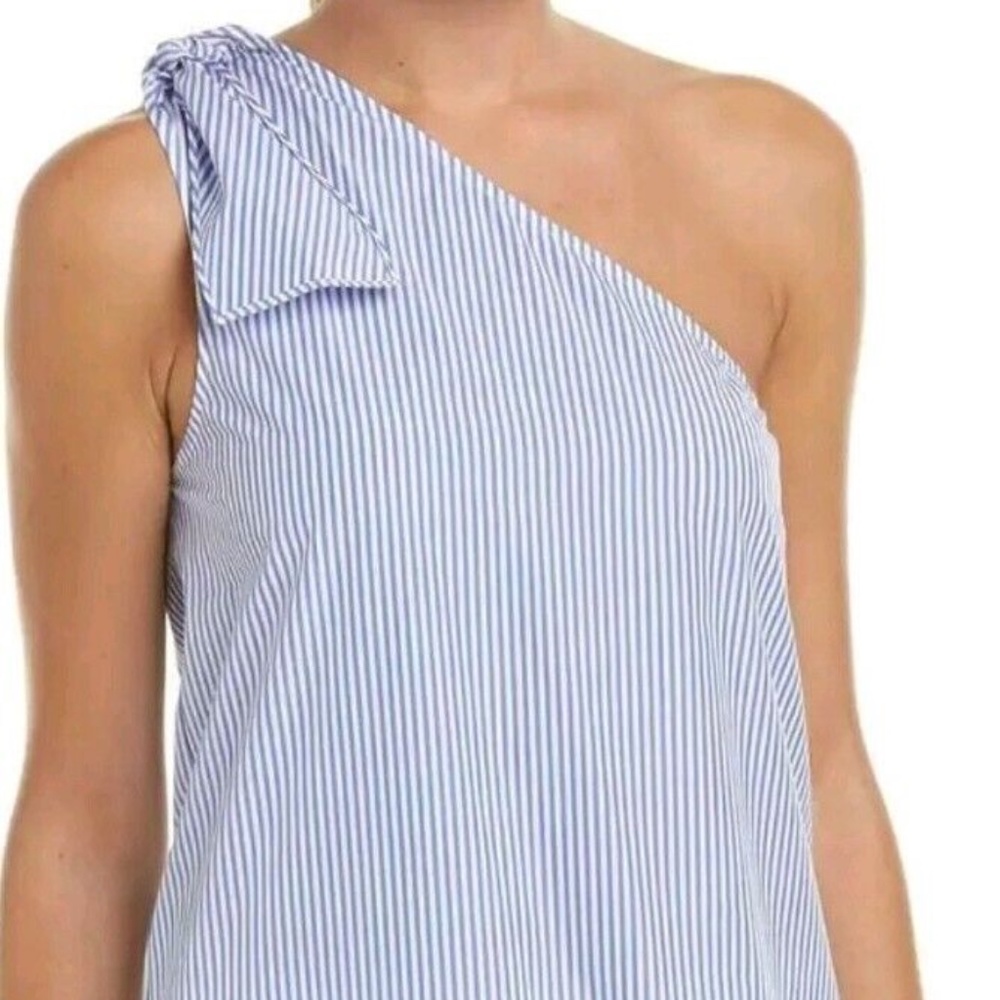 Theory Grajik One Shoulder Striped Blouse